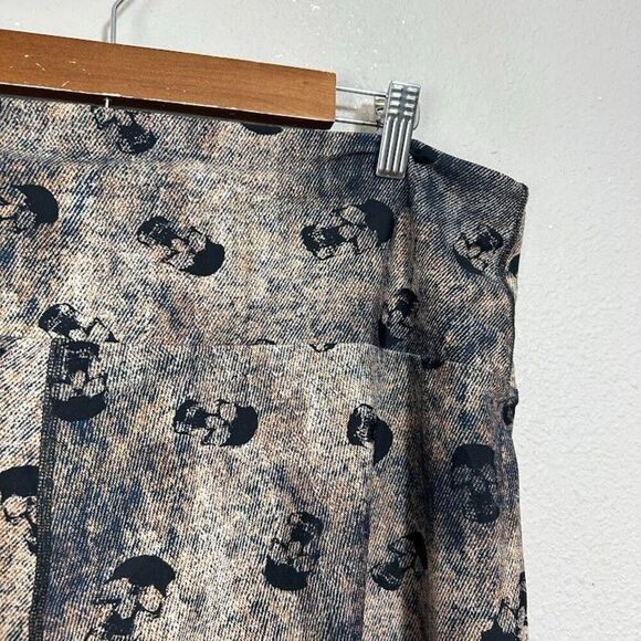 Fused Hawaii Skull Print Leggings 3X Black Burn Out Dye High Rise Pull On - Picture 4 of 5